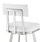 Benjamin 30" Swivel Bar Stool in Brushed Stainless Steel with White Faux Leather By Armen Living | Bar Stools | Modishstore - 7
