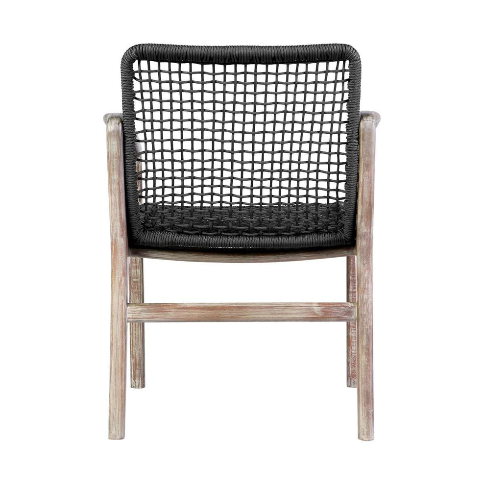 Beckham Outdoor Patio Dining Chair in Light Eucalyptus Wood and Charcoal Rope By Armen Living | Outdoor Chairs | Modishstore - 5