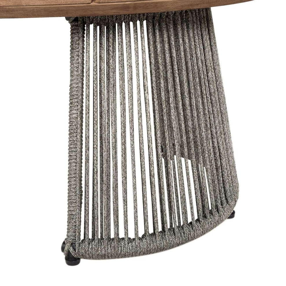 Benicia Outdoor Patio Oval Coffee Table in Weathered Eucalyptus Wood and Gray Rope By Armen Living | Outdoor Tables | Modishstore - 6