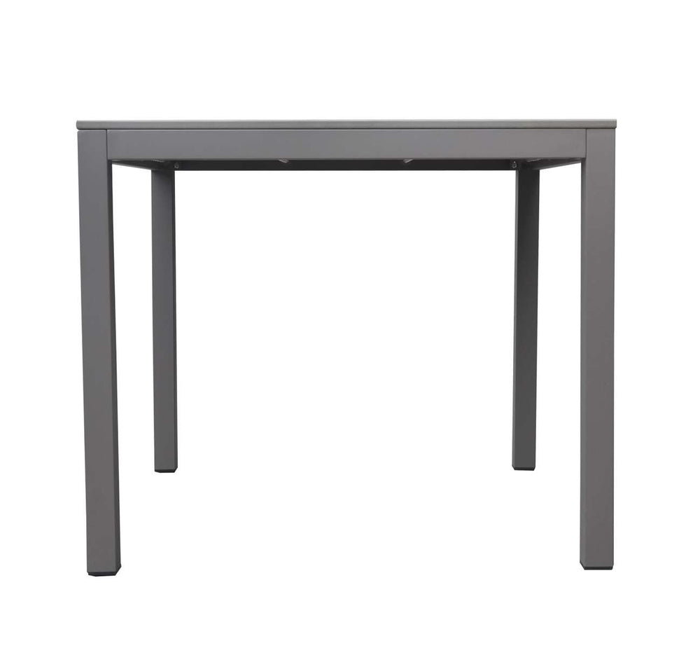 Bistro Outdoor Patio Dining Table in Grey Powder Coated Finish with Grey Wood Top By Armen Living | Outdoor Tables |  Modishstore  - 3