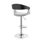 Benson Adjustable Gray Faux Leather and Black Wood Bar Stool with Chrome Base By Armen Living | Bar Stools | Modishstore - 5
