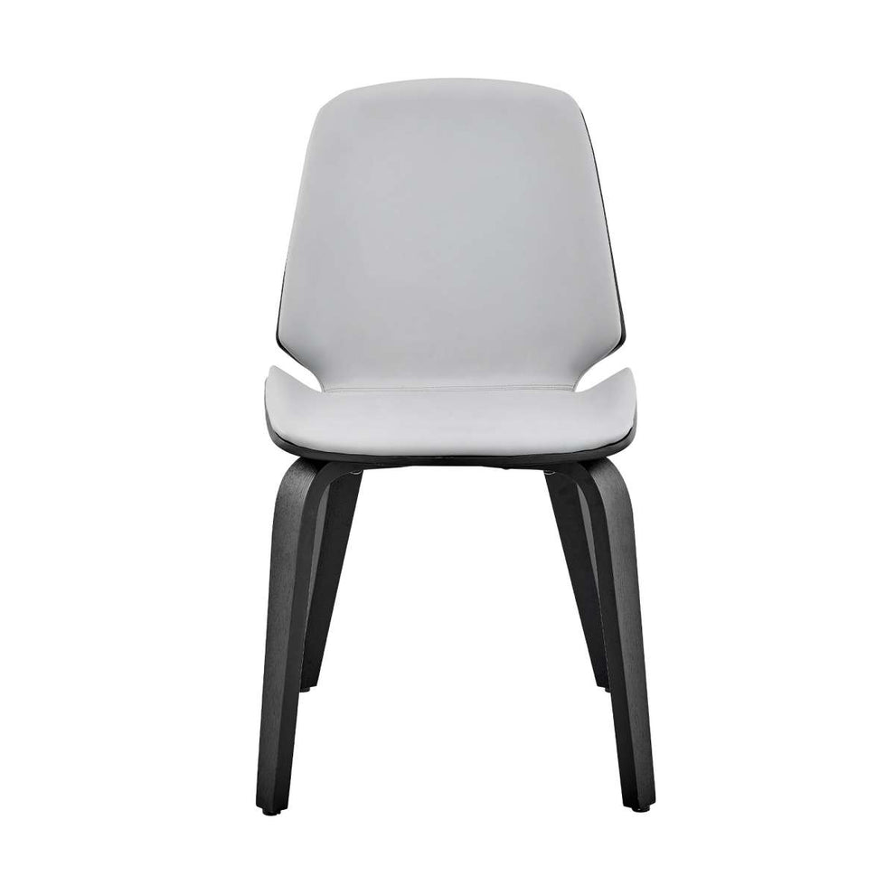 Brinley Gray Faux Leather and Black Wood Dining Room Accent Chair By Armen Living | Dining Chairs | Modishstore - 2