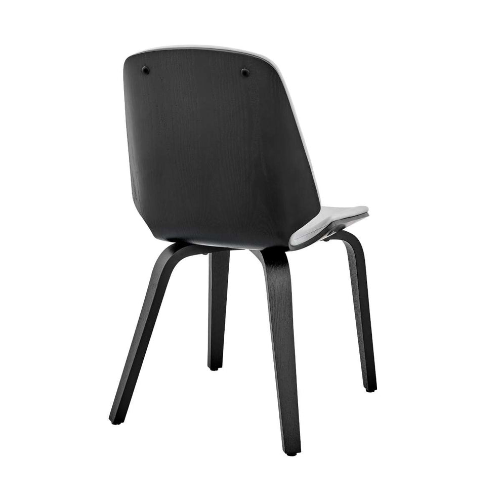 Brinley Gray Faux Leather and Black Wood Dining Room Accent Chair By Armen Living | Dining Chairs | Modishstore - 3