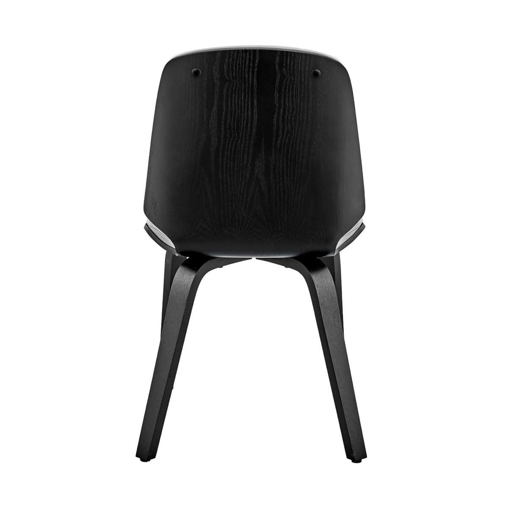 Brinley Gray Faux Leather and Black Wood Dining Room Accent Chair By Armen Living | Dining Chairs | Modishstore - 4