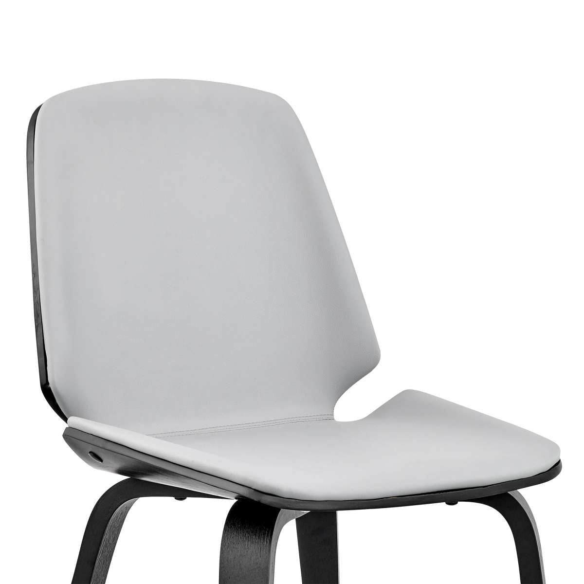 Brinley Gray Faux Leather and Black Wood Dining Room Accent Chair By Armen Living | Dining Chairs | Modishstore - 5