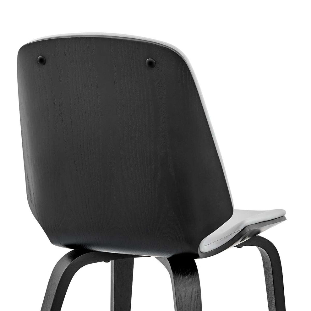 Brinley Gray Faux Leather and Black Wood Dining Room Accent Chair By Armen Living | Dining Chairs | Modishstore - 6