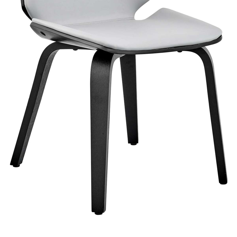 Brinley Gray Faux Leather and Black Wood Dining Room Accent Chair By Armen Living | Dining Chairs | Modishstore - 7