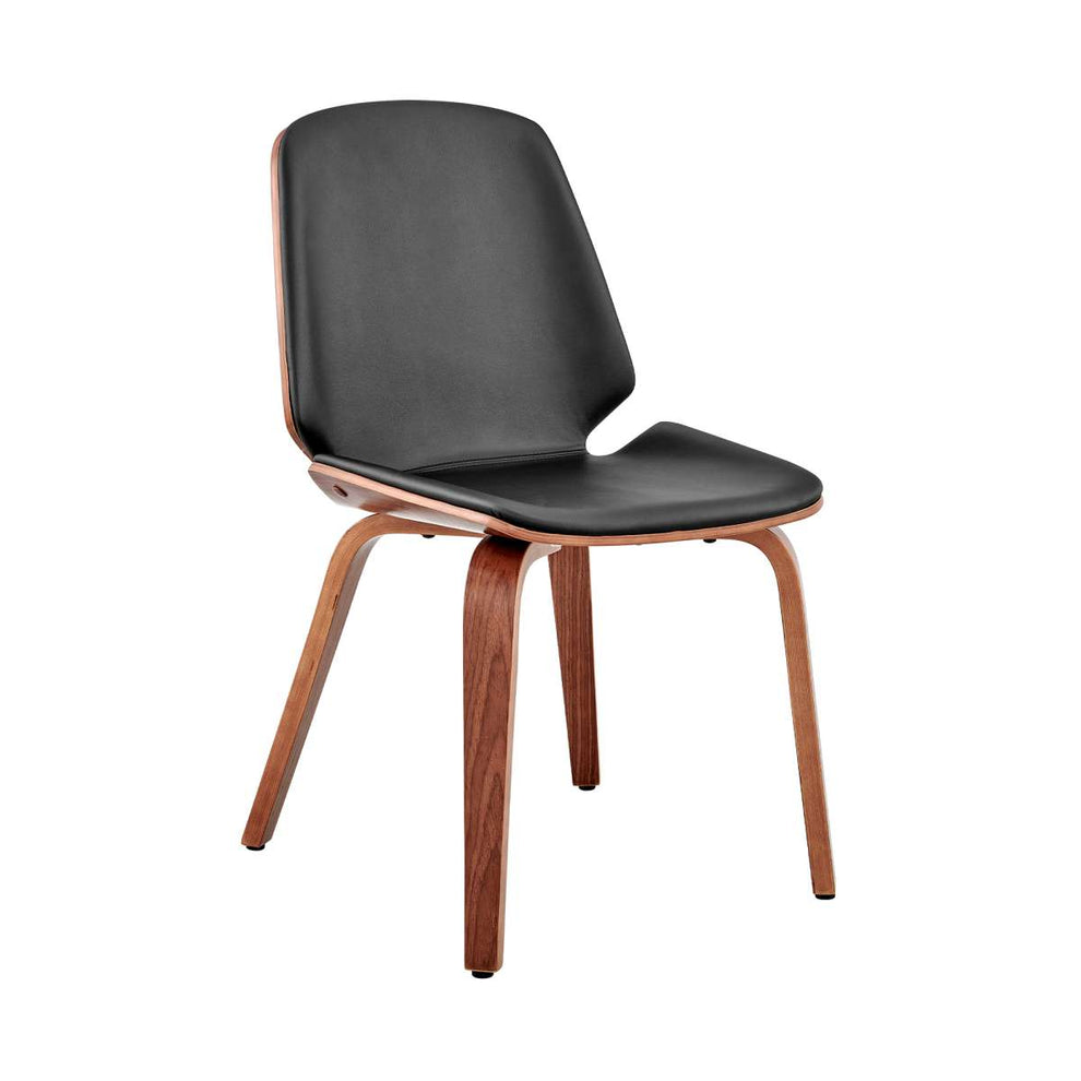 Brinley Gray Faux Leather and Black Wood Dining Room Accent Chair By Armen Living | Dining Chairs | Modishstore - 8