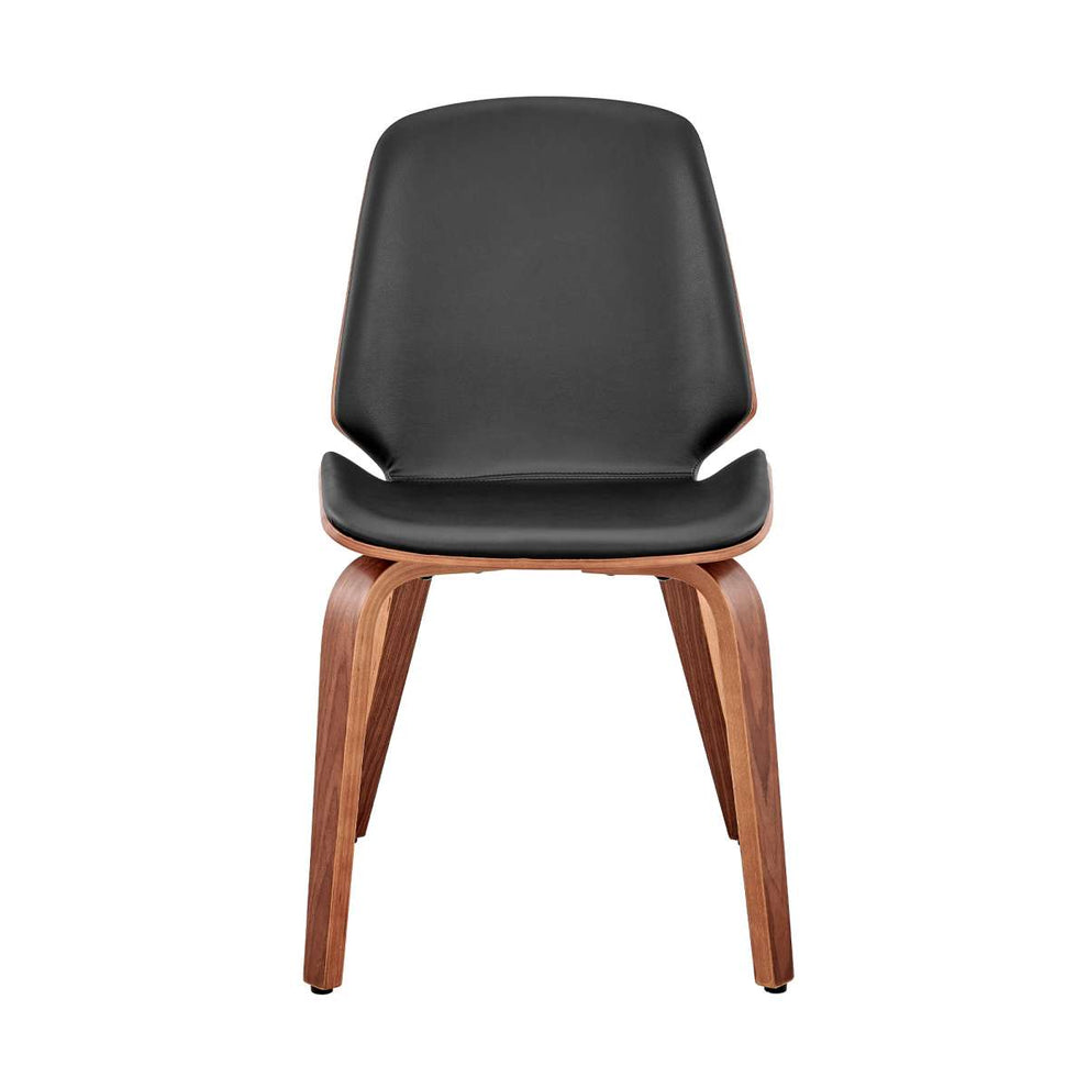 Brinley Gray Faux Leather and Black Wood Dining Room Accent Chair By Armen Living | Dining Chairs | Modishstore - 9