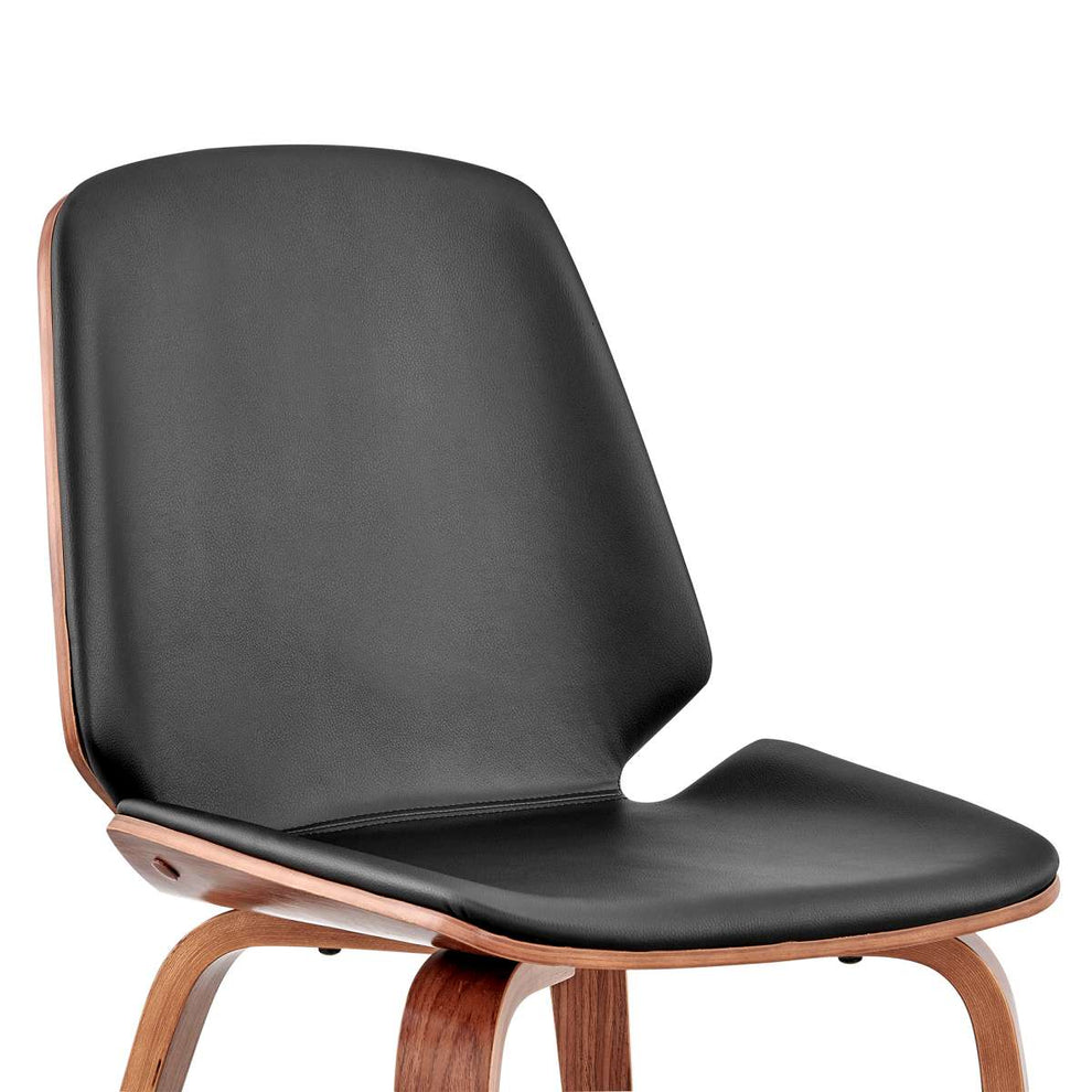 Brinley Gray Faux Leather and Black Wood Dining Room Accent Chair By Armen Living | Dining Chairs | Modishstore - 12