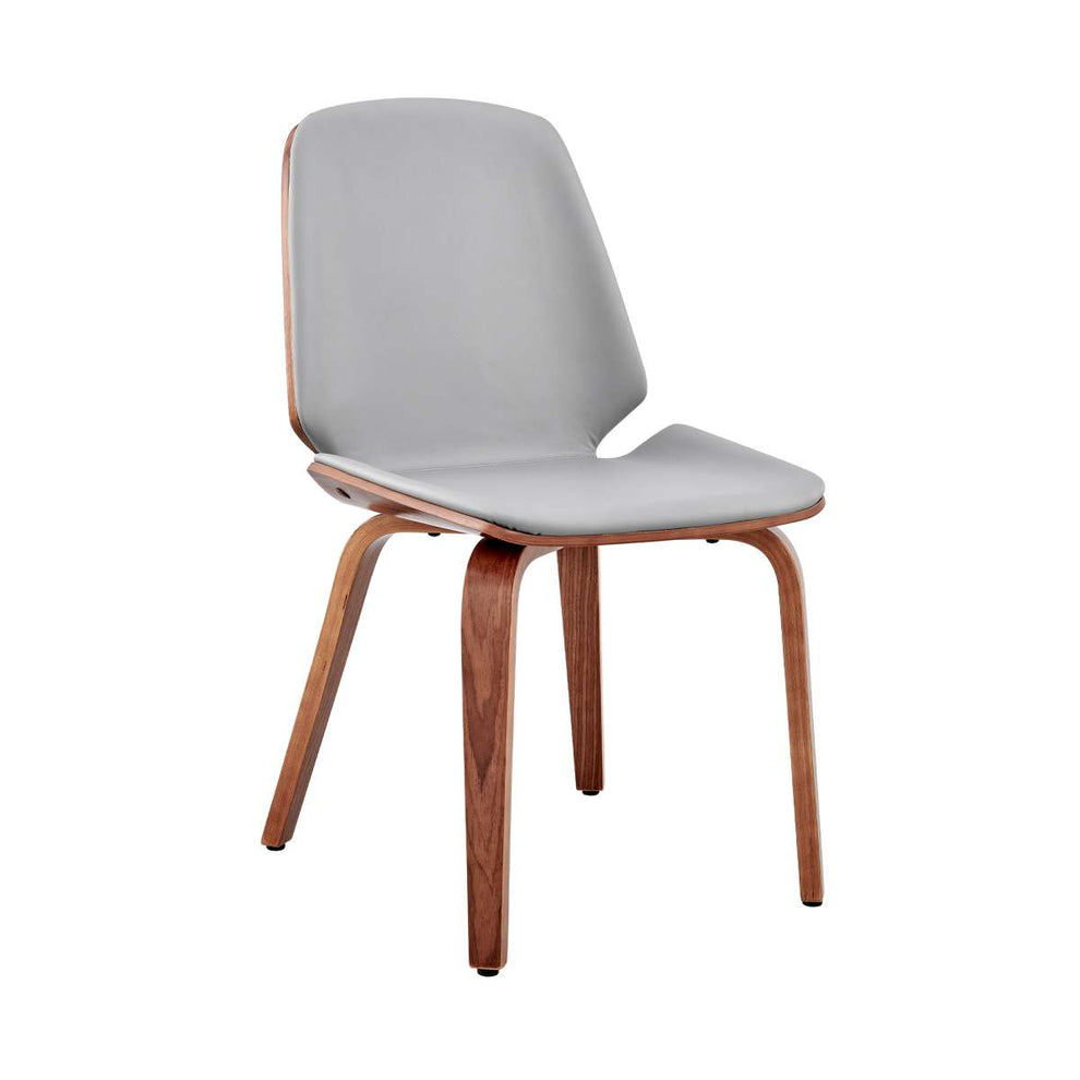 Brinley Gray Faux Leather and Black Wood Dining Room Accent Chair By Armen Living | Dining Chairs | Modishstore - 22