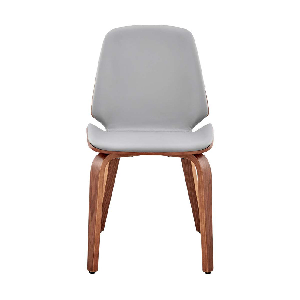 Brinley Gray Faux Leather and Black Wood Dining Room Accent Chair By Armen Living | Dining Chairs | Modishstore - 23