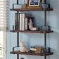 40" Booker Industrial Pine Wood Floating Wall Shelf in Gray and Walnut Finish By Armen Living | Wall Shelf | Modishstore