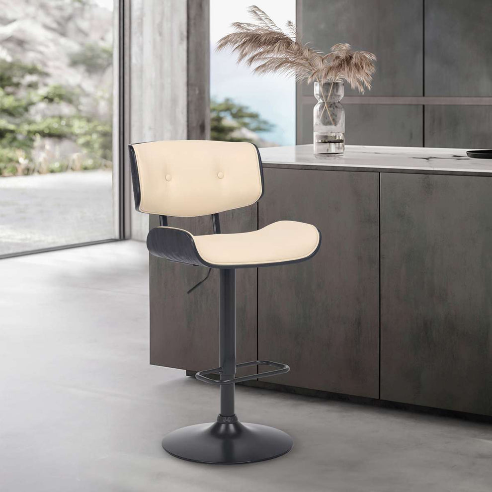 Brooklyn Adjustable Swivel Cream Bar Stool By Armen Living | Bar Stools | Modishstore