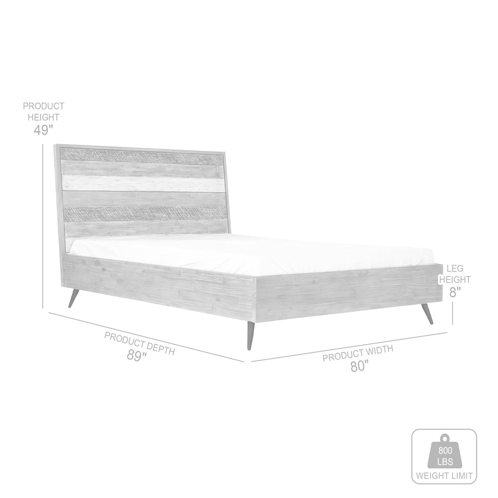 Bridges King Platform Bed in Two Tone Acacia Wood By Armen Living | Beds | Modishstore - 8