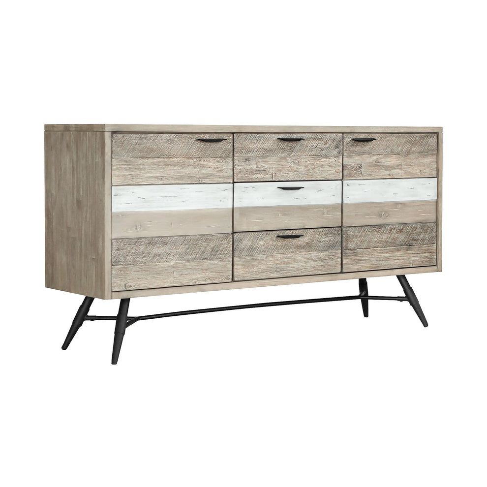 Bridges Sideboard Buffet Cabinet in Two Tone Acacia Wood By Armen Living | Sideboards | Modishstore - 3