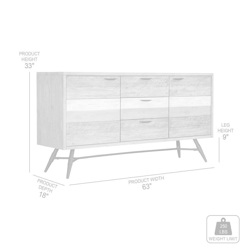 Bridges Sideboard Buffet Cabinet in Two Tone Acacia Wood By Armen Living | Sideboards | Modishstore - 7