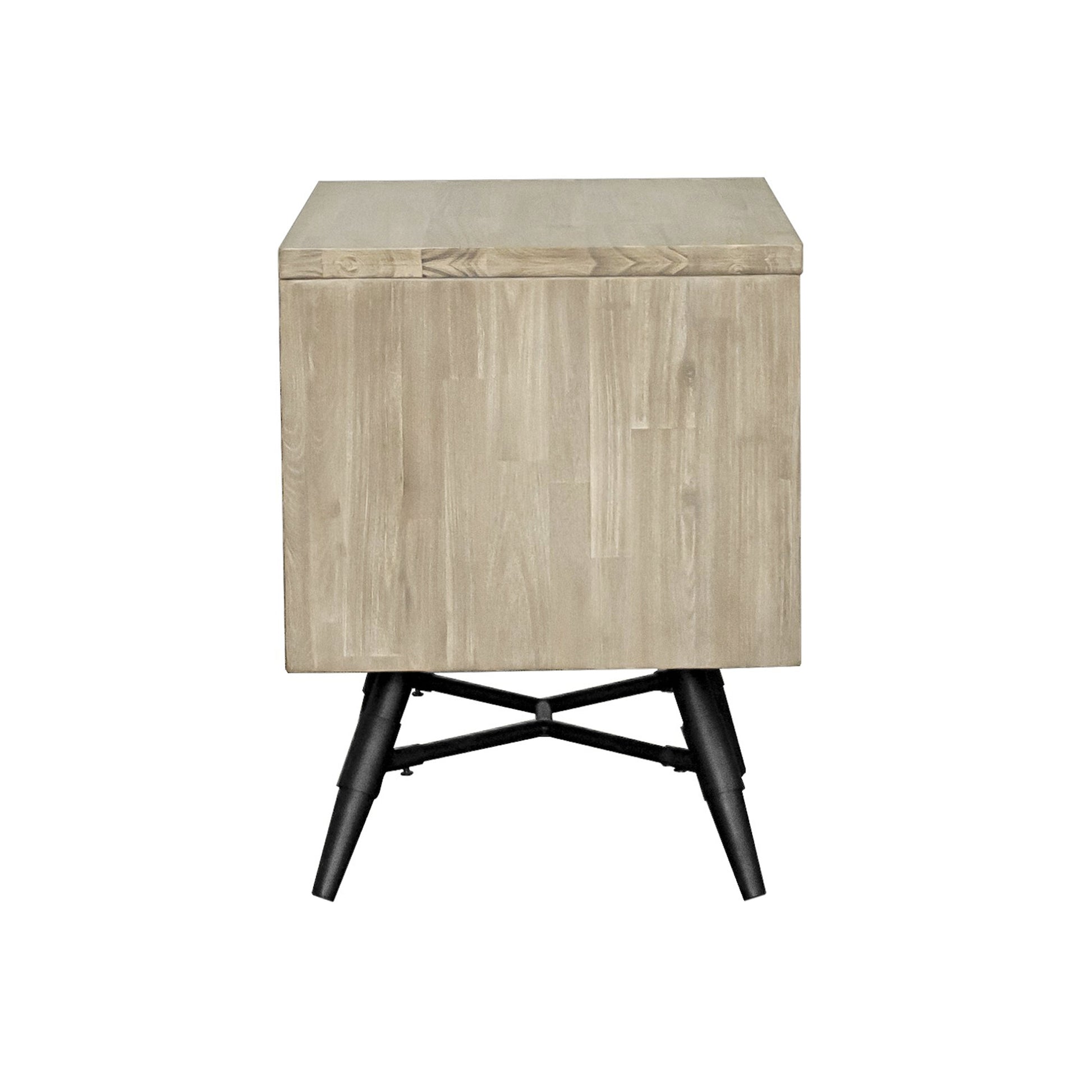 Bridges 2 Drawer Nightstand  in Two Tone Acacia Wood By Armen Living | Nightstands | Modishstore - 6