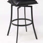 Brisbane Contemporary 26" Counter Height Barstool in Matte Black Finish and Black Faux Leather By Armen Living | Bar Stools |  Modishstore  - 2