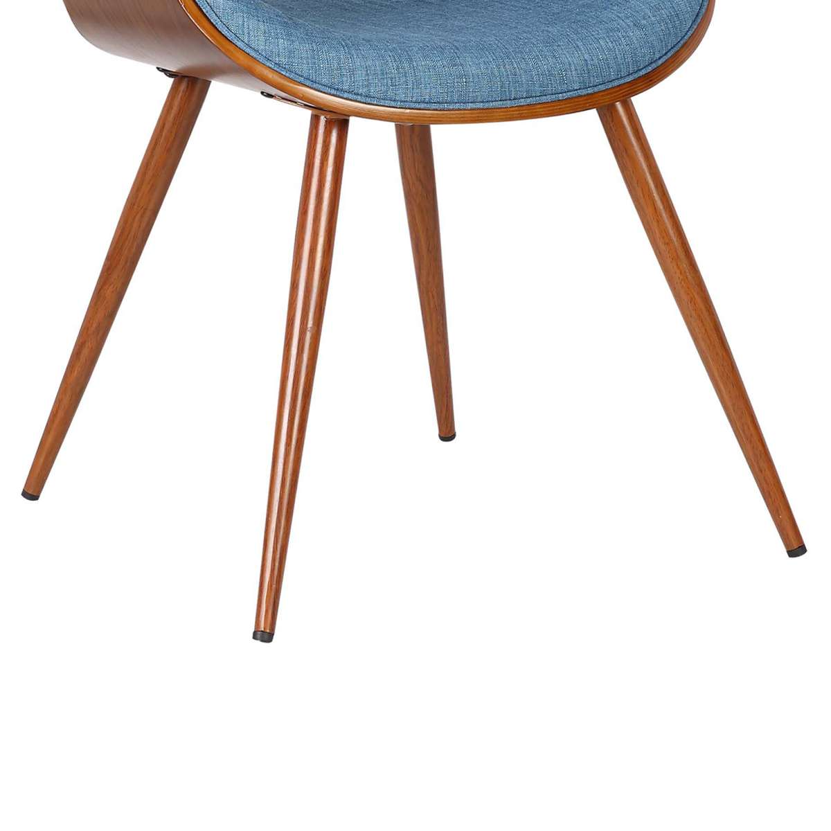 Butterfly Mid-Century Dining Chair in Walnut Finish and Blue Fabric By Armen Living | Dining Chairs | Modishstore - 6