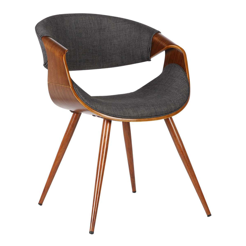 Butterfly Mid-Century Dining Chair in Walnut Finish and Blue Fabric By Armen Living | Dining Chairs | Modishstore - 7