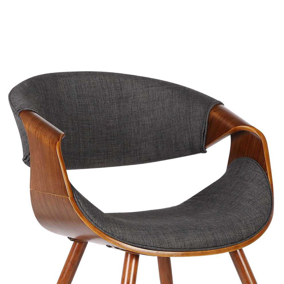 Butterfly Mid-Century Dining Chair in Walnut Finish and Blue Fabric By Armen Living | Dining Chairs | Modishstore - 10