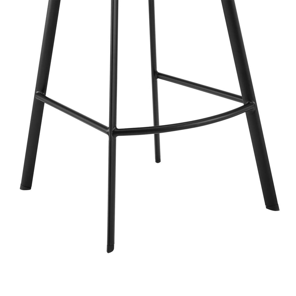 Carise Black Faux Leather and Black Metal Swivel 30" Bar Stool By Armen Living | Bar Stools | Modishstore - 7