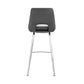 Carise Gray Faux Leather and Brushed Stainless Steel Swivel 26" Counter Stool By Armen Living | Bar Stools | Modishstore - 4