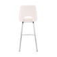 Carise White Faux Leather and Brushed Stainless Steel Swivel 30" Bar Stool By Armen Living | Bar Stools | Modishstore - 4