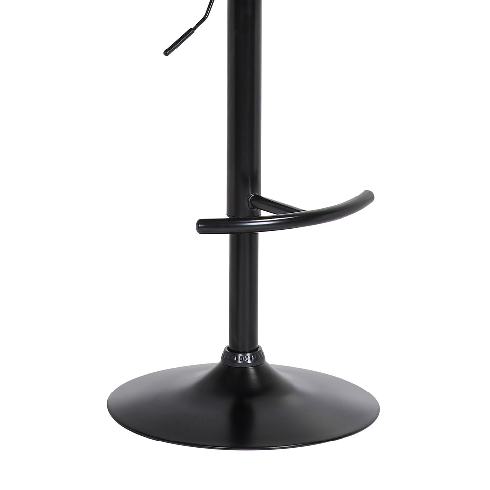 Calista Adjustable Bar Stool in Grey Faux Leather with Golden Bronze and Black Metal By Armen Living | Bar Stools | Modishstore - 8