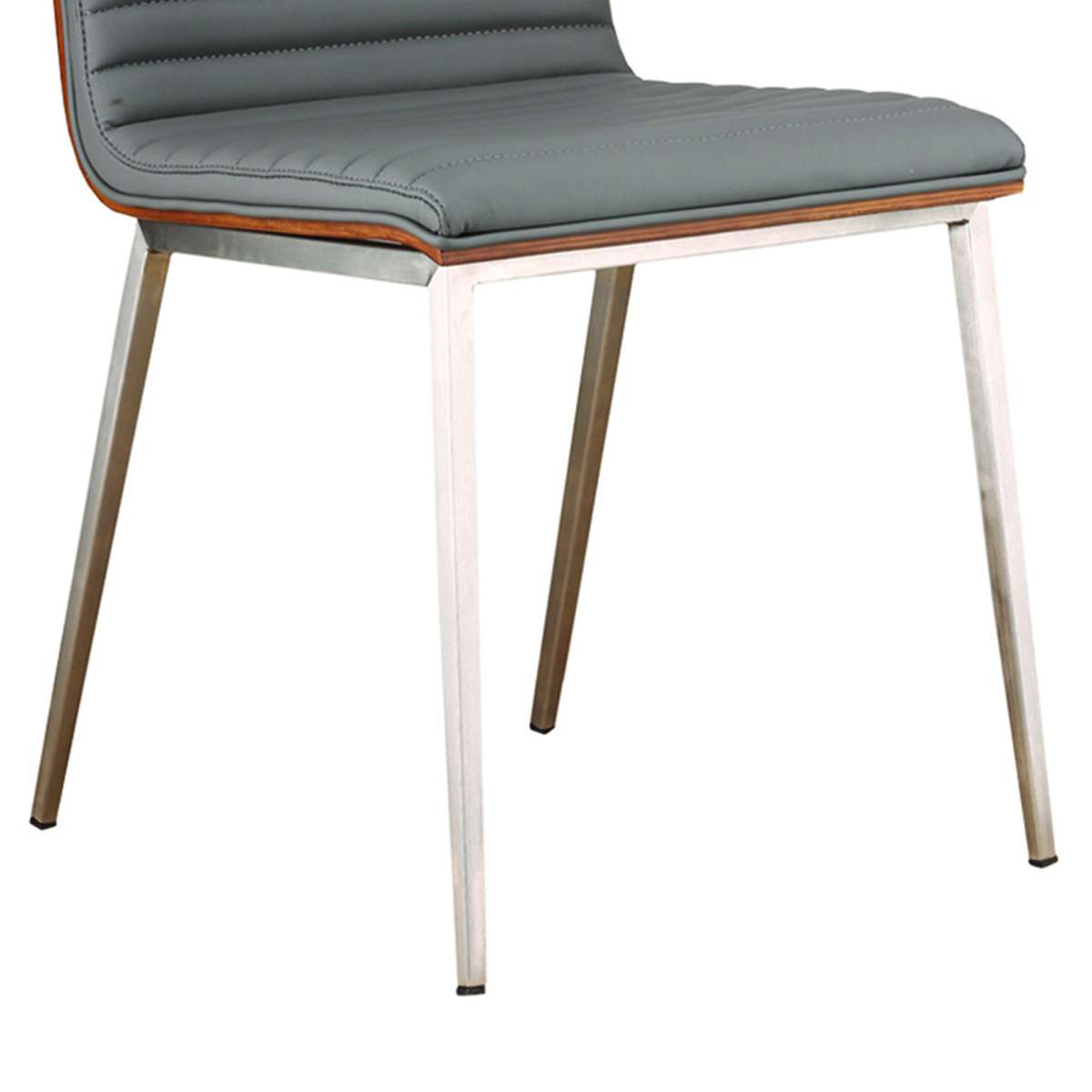 Café Brushed Stainless Steel Dining Chair Set of 2 By Armen Living | Dining Chairs | Modishstore - 3