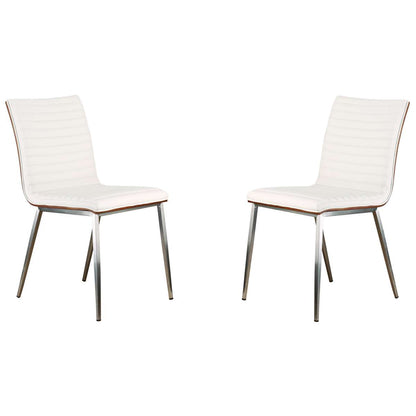 Café Brushed Stainless Steel Dining Chair Set of 2 By Armen Living | Dining Chairs | Modishstore - 4