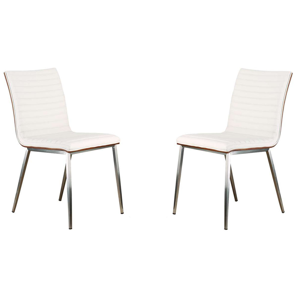 Café Brushed Stainless Steel Dining Chair Set of 2 By Armen Living | Dining Chairs | Modishstore - 4