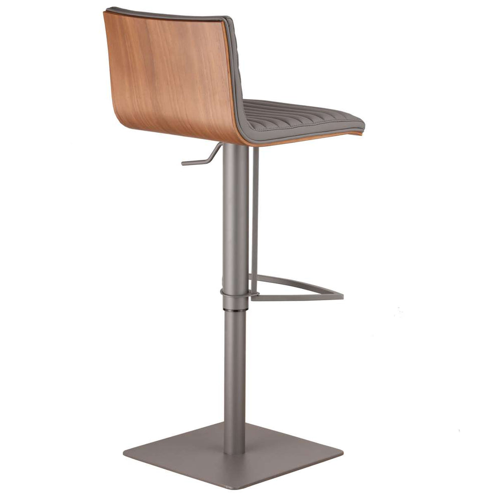 Café Adjustable Height Swivel Grey Faux Leather Bar Stool By Armen Living | Bar Stools | Modishstore - 5