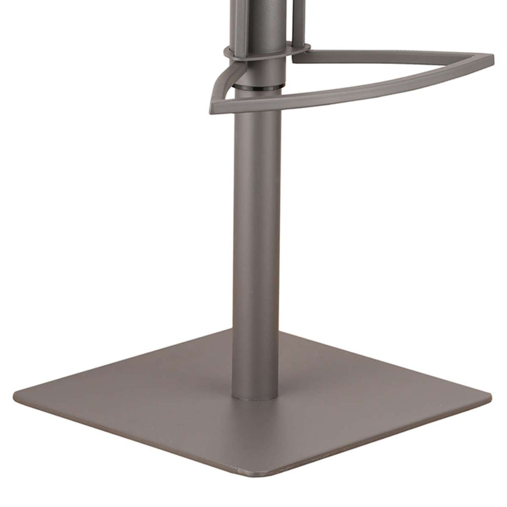 Café Adjustable Height Swivel Grey Faux Leather Bar Stool By Armen Living | Bar Stools | Modishstore - 6