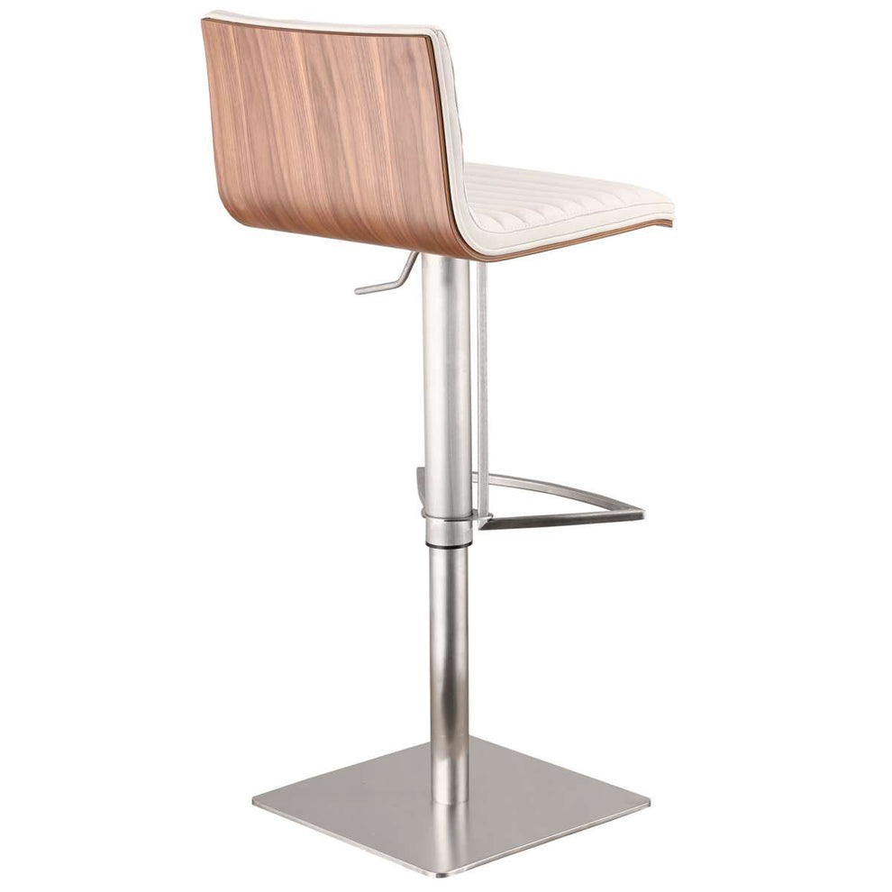 Café Adjustable Height Swivel Grey Faux Leather Bar Stool By Armen Living | Bar Stools | Modishstore - 9
