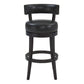 Corbin 30" Bar Height Swivel Onyx Faux Leather and Espresso Wood Bar Stool By Armen Living | Bar Stools |  Modishstore  - 7