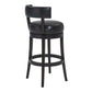 Corbin 30" Bar Height Swivel Onyx Faux Leather and Espresso Wood Bar Stool By Armen Living | Bar Stools |  Modishstore  - 8