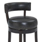 Corbin 30" Bar Height Swivel Onyx Faux Leather and Espresso Wood Bar Stool By Armen Living | Bar Stools |  Modishstore  - 2