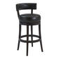 Corbin 30" Bar Height Swivel Onyx Faux Leather and Espresso Wood Bar Stool By Armen Living | Bar Stools |  Modishstore  - 6