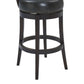 Corbin 30" Bar Height Swivel Onyx Faux Leather and Espresso Wood Bar Stool By Armen Living | Bar Stools |  Modishstore  - 4
