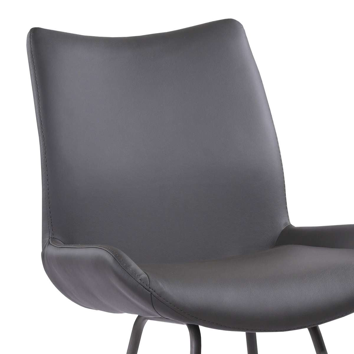 Coronado Contemporary 26" Counter Height Barstool in Brushed Gray Powder Coated Finish and Gray Faux Leather By Armen Living | Bar Stools | Modishstore - 3