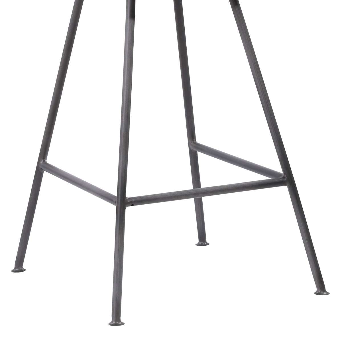 Coronado Contemporary 26" Counter Height Barstool in Brushed Gray Powder Coated Finish and Gray Faux Leather By Armen Living | Bar Stools | Modishstore - 5