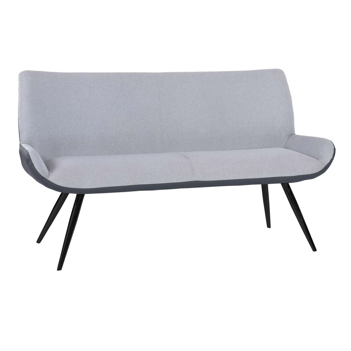 Coronado Contemporary Bench in Brushed Gray Powder Coated Finish and Gray Fabric By Armen Living | Benches | Modishstore - 2
