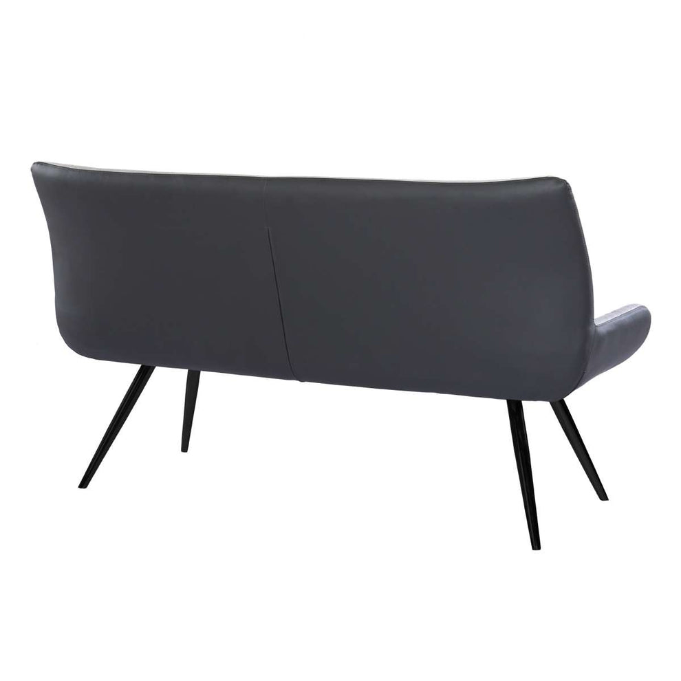 Coronado Contemporary Bench in Brushed Gray Powder Coated Finish and Gray Fabric By Armen Living | Benches | Modishstore - 3