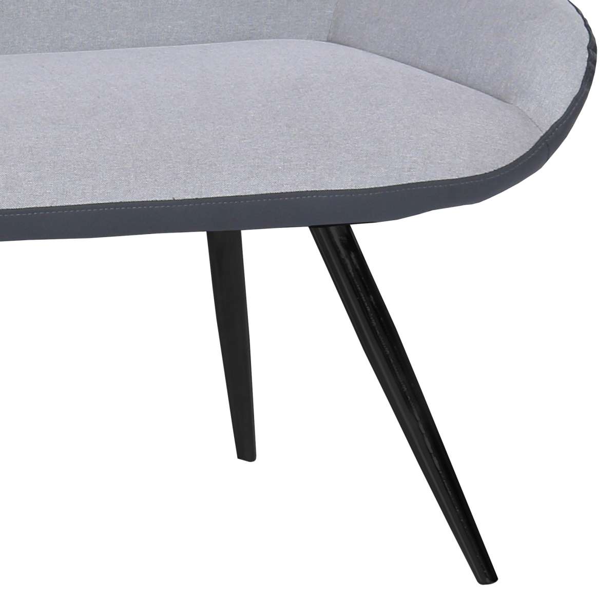 Coronado Contemporary Bench in Brushed Gray Powder Coated Finish and Gray Fabric By Armen Living | Benches | Modishstore - 5
