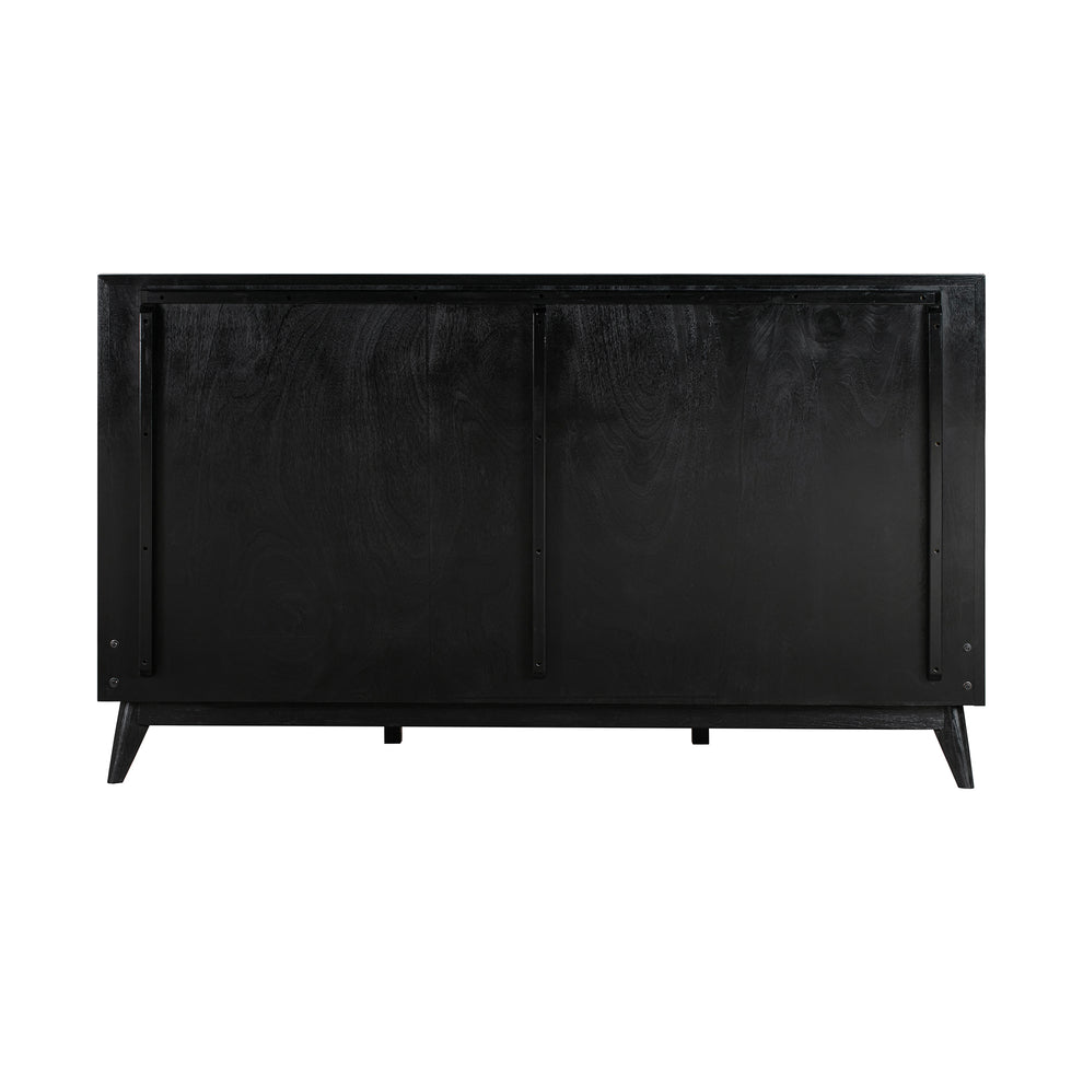 Carnaby King Platform Bed Frame in Black Brushed Oak Wood By Armen Living | Beds | Modishstore - 7
