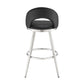 Charlotte 30" Swivel Bar Stool in Brushed Stainless Steel with Black Faux Leather By Armen Living | Bar Stools | Modishstore - 4