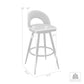 Charlotte 30" Swivel Bar Stool in Brushed Stainless Steel with White Faux Leather By Armen Living | Bar Stools | Modishstore - 6
