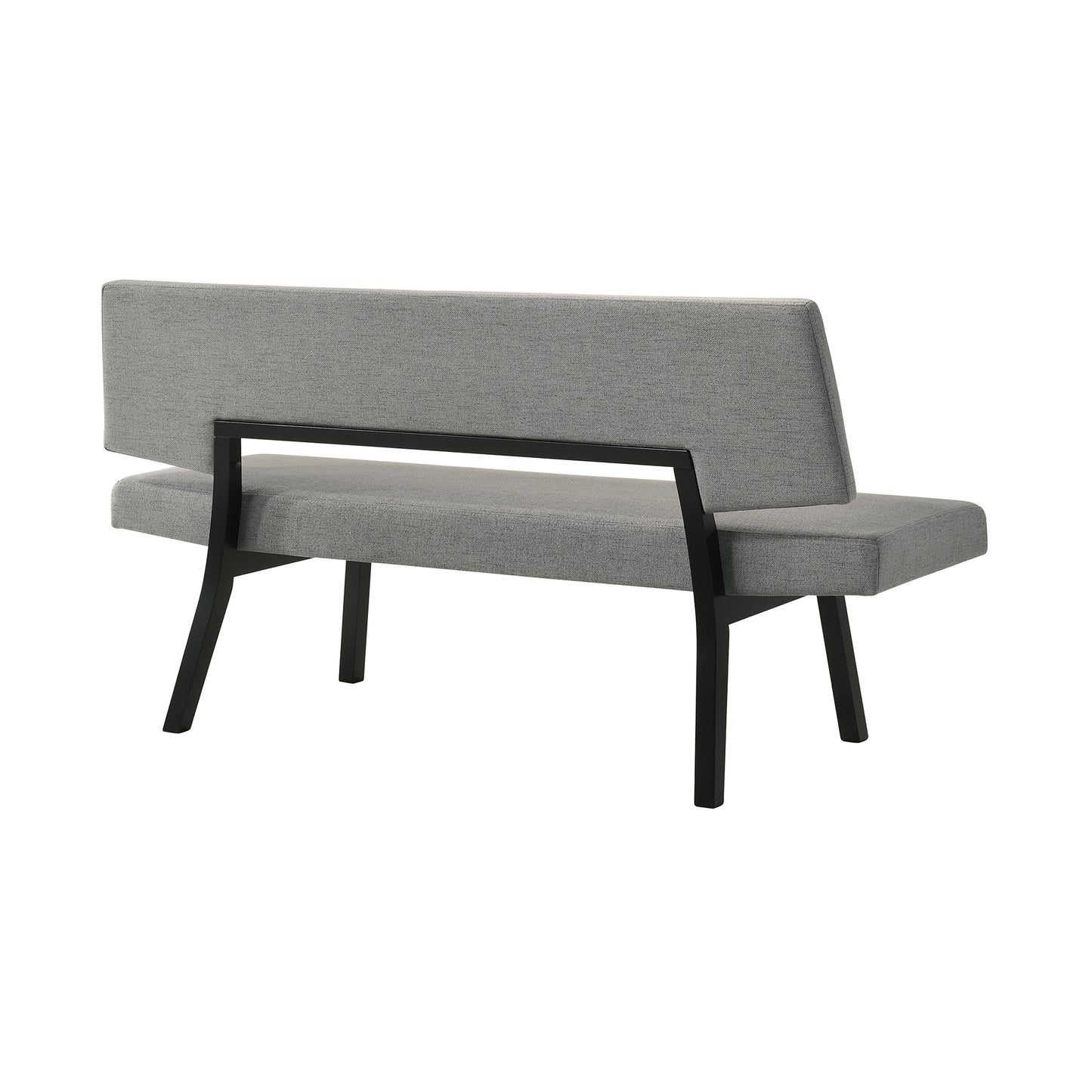 Channell Wood Dining Bench in Black Finish with Charcoal Fabric By Armen Living | Benches | Modishstore - 5